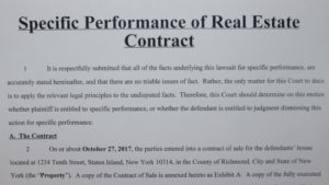 NY Specific Performance Attorney